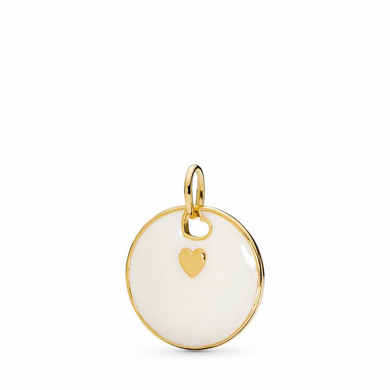 Pandora Shine™ Love Statement Pendant Ireland - 18ct Gold Plated/Enamel/Silver - 039167BNA